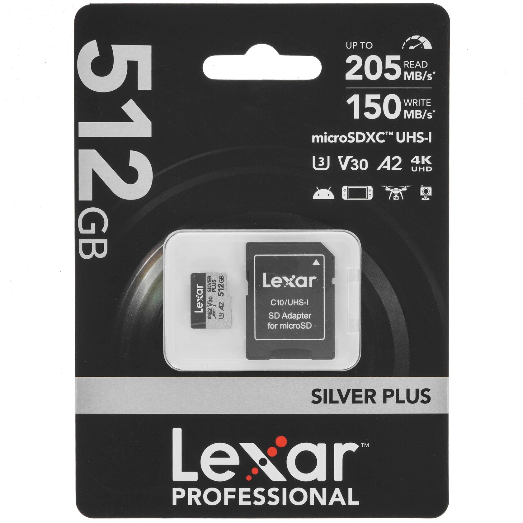 Карта памяти Lexar Professional SILVER PLUS microSDXC 512 ГБ